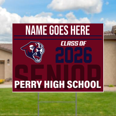 Perry Senior Yard Sign - red background  Thumbnail